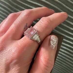 New Vince Camuto pink gemstone silver ring statement Sparkly